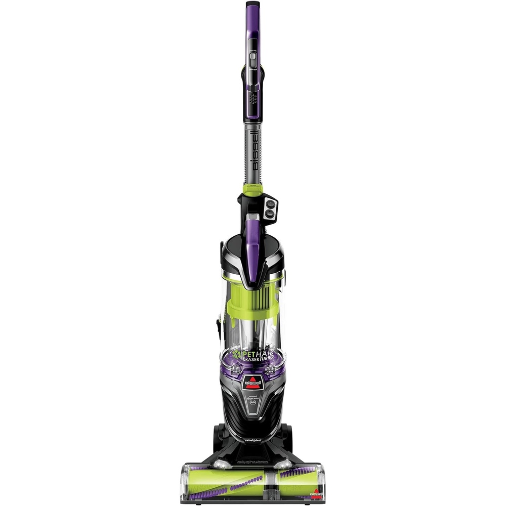 image:imageBISSELL 24613 Pet Hair Eraser Turbo Plus Lightweight Vacuum TangleFree Brush Roll Powerful Pet Hair Pickup SmartSeal Allergen System Specialized Pet Tools Easy Empty Dirt TankGrapevine Purple With Electric Green Accents