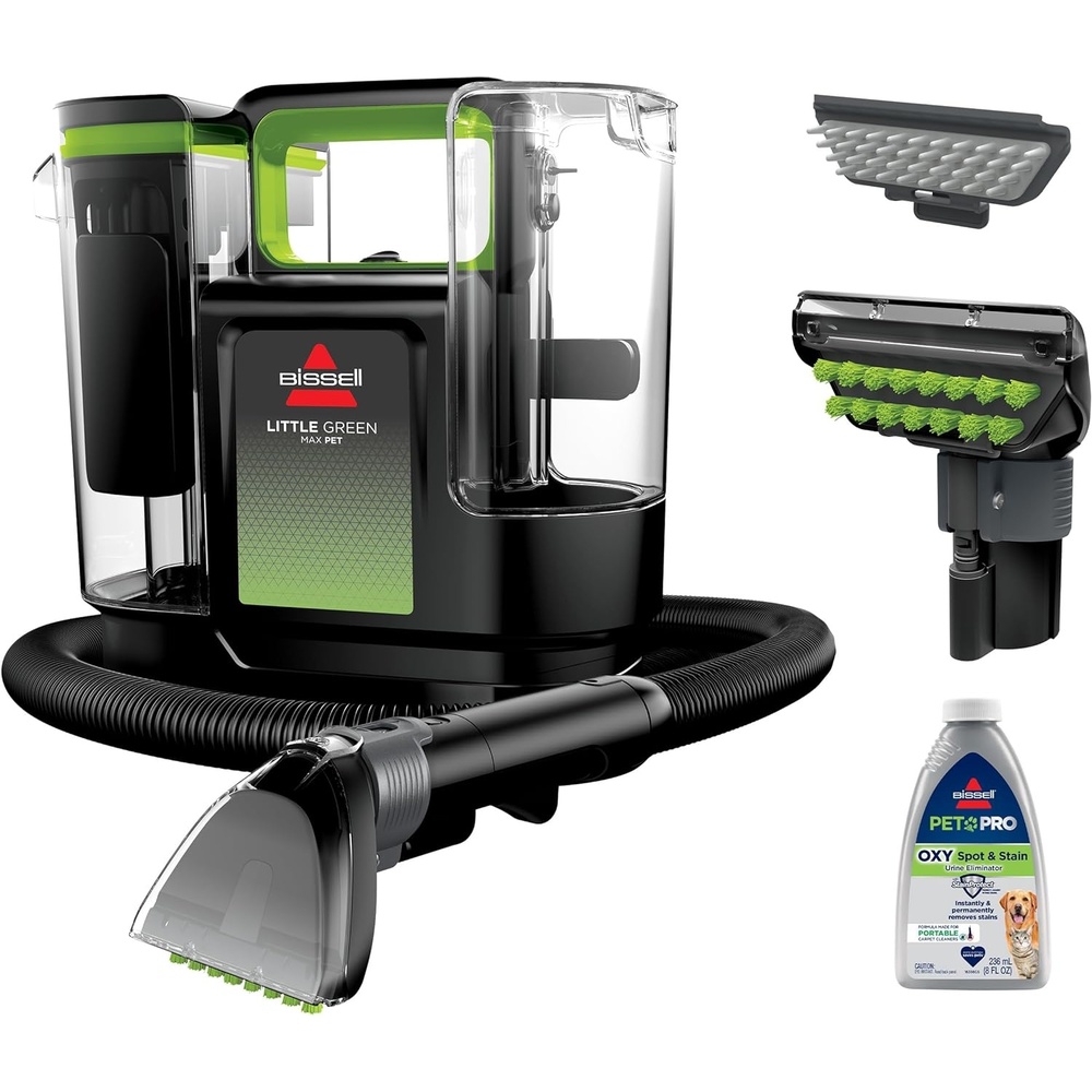 image:imageBISSELL Little Green Max Pet SmartMix Portable Carpet and Upholstery Deep Cleaner CarAuto Detailer with SmartMix Technology SelfCleaning Tough Stain Tool and Pet Hair Removal Tool 38572Little Green Max Pet
