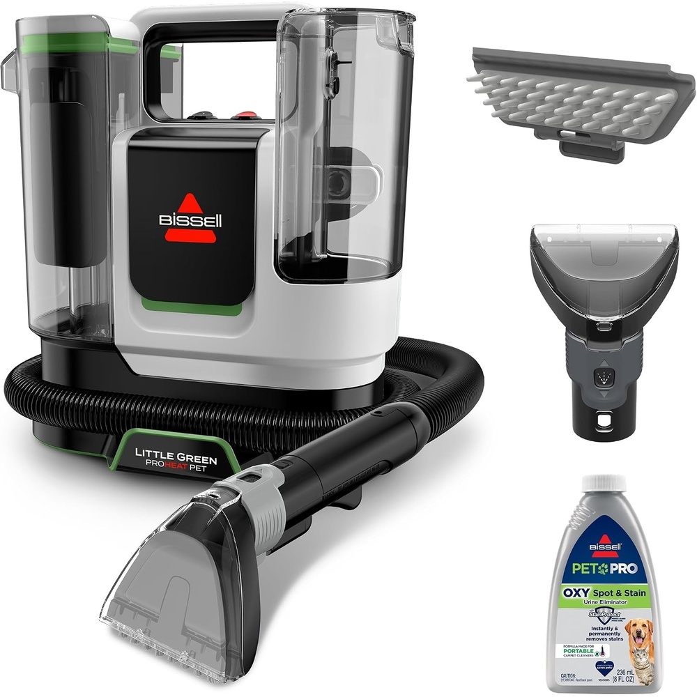 image:imageBISSELL Little Green Max Pet SmartMix Portable Carpet and Upholstery Deep Cleaner CarAuto Detailer with SmartMix Technology SelfCleaning Tough Stain Tool and Pet Hair Removal Tool 38572Little Green ProHeat