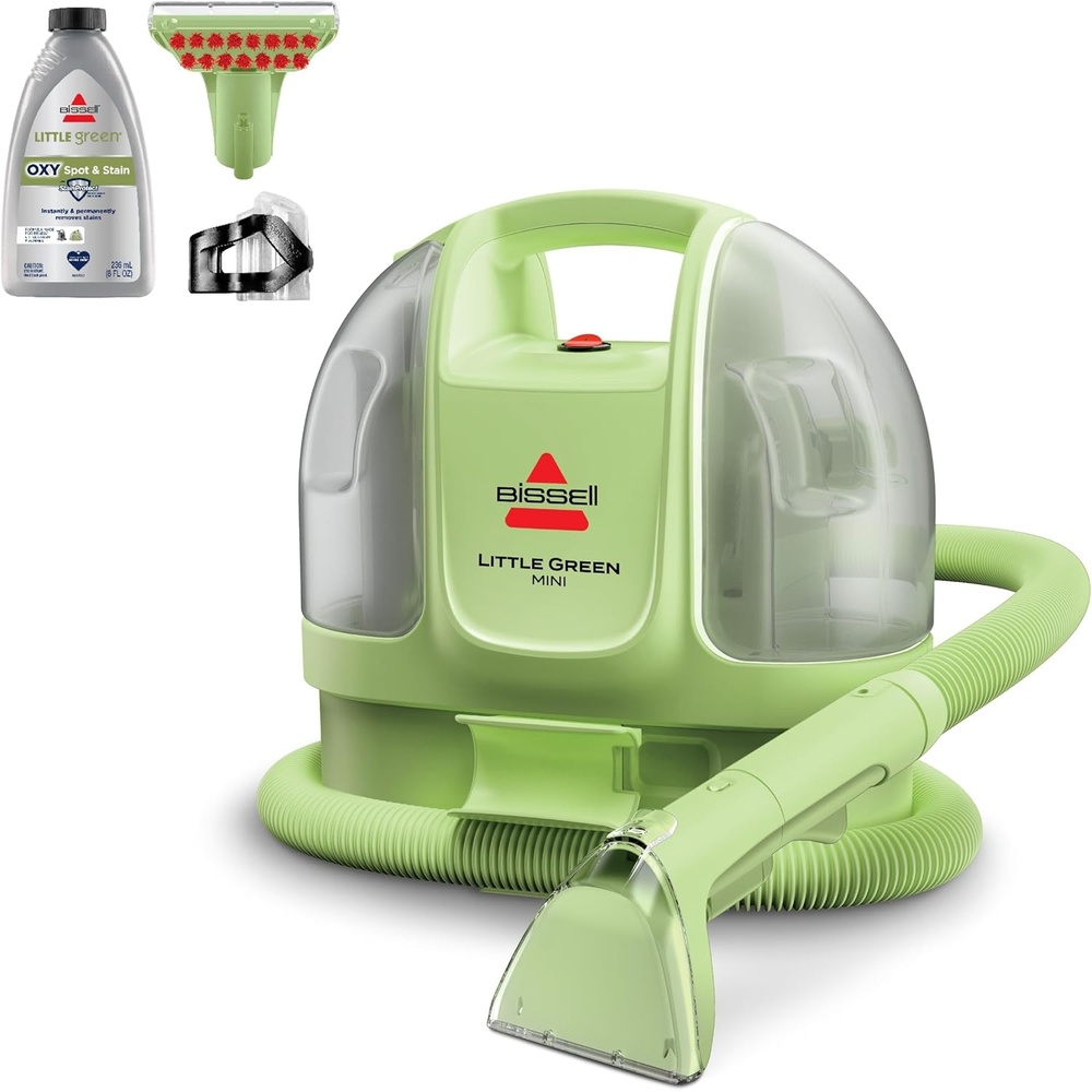 image:imageBISSELL Little Green Mini Portable Carpet and Upholstery Deep Cleaner CarAuto Detailer with HydroRinse SelfCleaning Tool and 4 Tough Stain Tool Tea Green 4075Tea Green