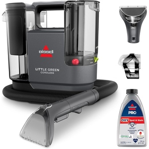 BISSELL Little Green Cordless Portable Deep Cleaner with 25V Lithium-Ion Battery & Battery-Boost Technology, 3682(Little Green Cordless SmartMix)
