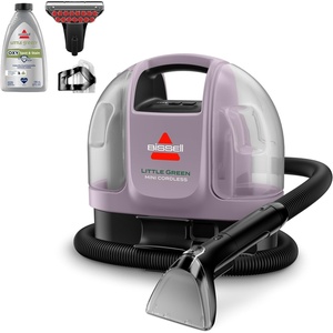 BISSELL Little Green Cordless Portable Deep Cleaner with 25V Lithium-Ion Battery & Battery-Boost Technology, 3682(Little Green Mini Cordless Dusk)