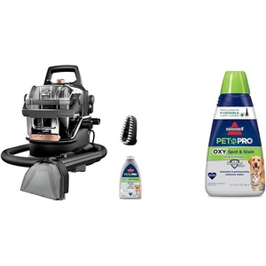 BISSELL Little Green HydroSteam Multi-Purpose Portable Carpet and Upholstery Cleaner, Car and Auto Detailer, 3618 + Bissell® PET PRO OXY Spot & Stain Formula for Portable Carpet Cleaners, 32 oz., 2034