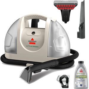 BISSELL Little Green Mini Portable Carpet and Upholstery Deep Cleaner, Car/Auto Detailer, with HydroRinse Self-Cleaning Tool and 4″ Tough Stain Tool, Tea Green, 4075(Special Edition Coastal Clean)