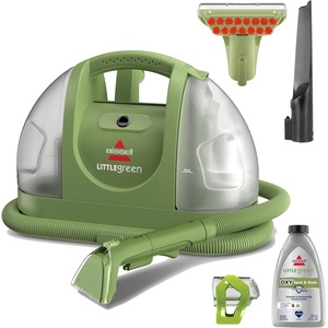 BISSELL Little Green Mini Portable Carpet and Upholstery Deep Cleaner, Car/Auto Detailer, with HydroRinse Self-Cleaning Tool and 4″ Tough Stain Tool, Tea Green, 4075(Green)