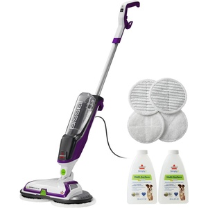 BISSELL Spinwave SmartSteam All-in-One Scrubbing and Sanitizing Electric Hard Floor Steam Mop w/LED Headlights & Swivel Steering 3897A(SpinWave Corded Pet)
