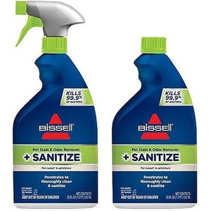 Bissell Pet Stain & Odor Remover + Sanitize Formula, 22 oz, 2 Pack, 11299(44 Fl Oz (Pack of 1))